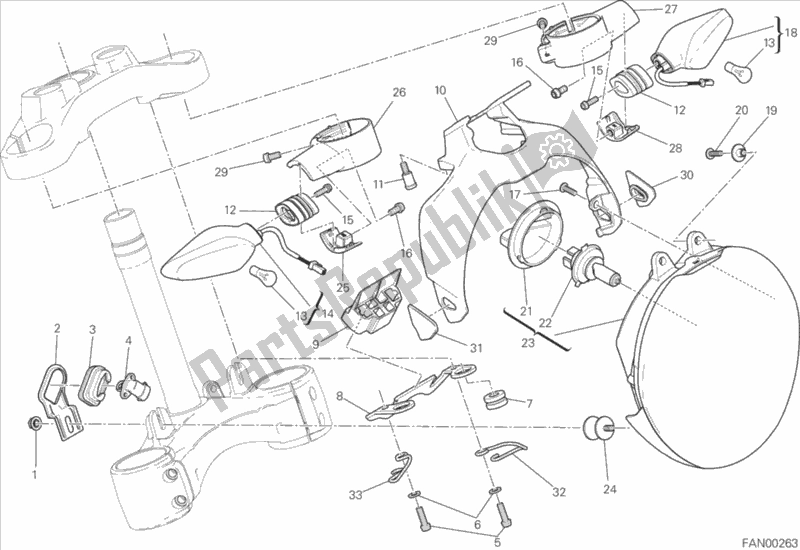 Todas as partes de Farol do Ducati Monster 1200 USA 2015